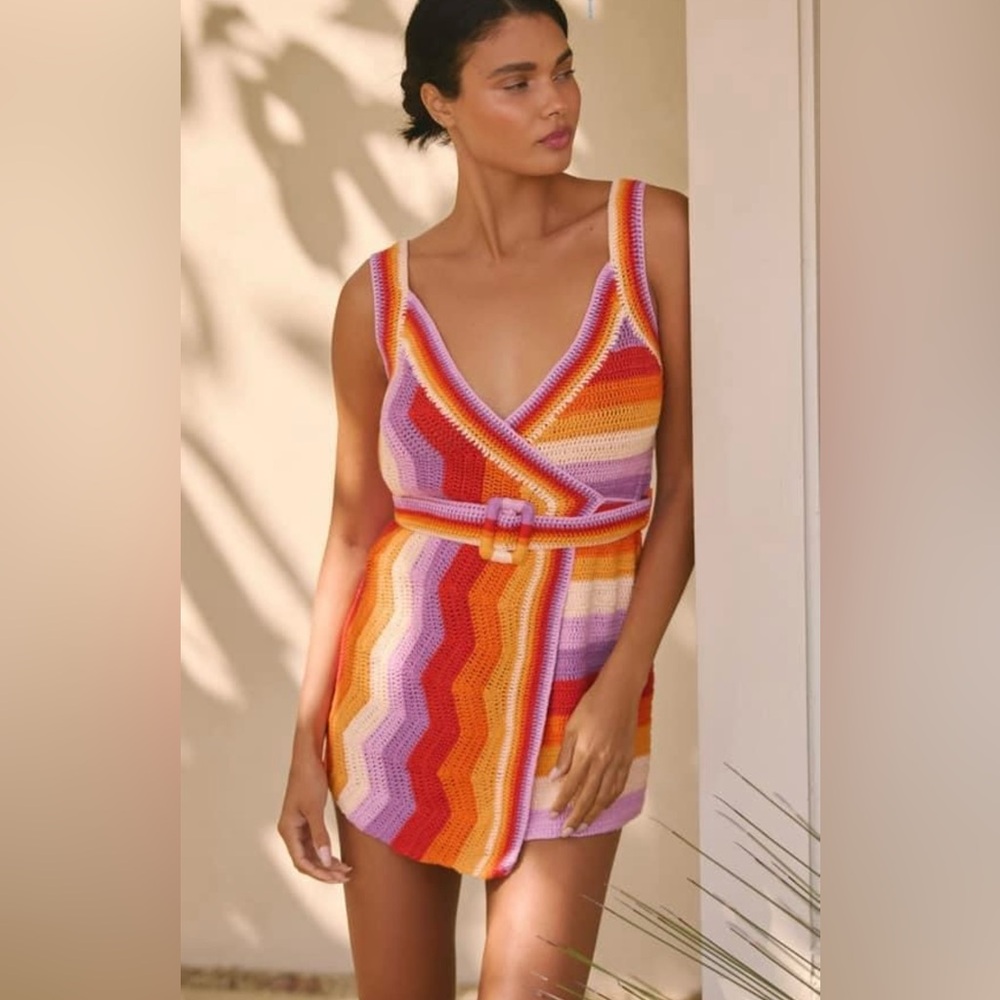 Farm Rio Crochet Mini Dress NWT